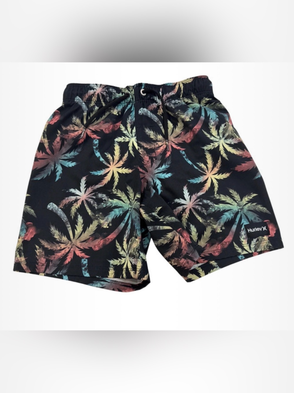 Boys Hurley Black Tropical Palm Swim Shorts M (8-10years)